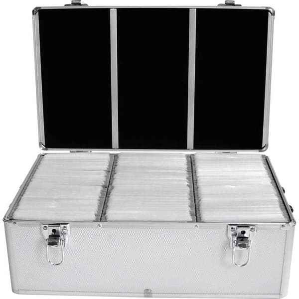 Förvaringsfodral - Mediarange - 500 CD/DVD-skivor - Aluminium - 2 handtag - Numrerade fickor