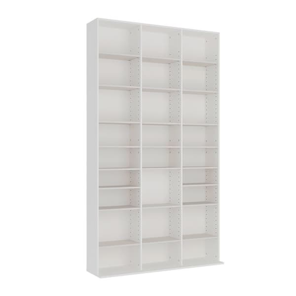 Anna CD-hylla, 102 x 178 cm med 27 fack, Vit, Vicco