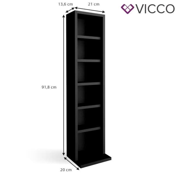 VICCO CD-hylla Vit väggmonterad DVD-hylla Hänghylla Bokhylla Kontorshylla
