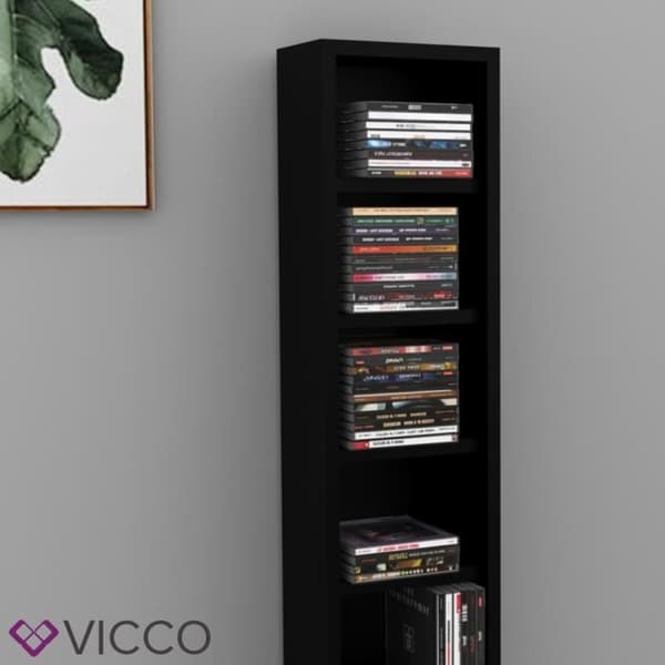 VICCO CD-hylla Vit väggmonterad DVD-hylla Hänghylla Bokhylla Kontorshylla