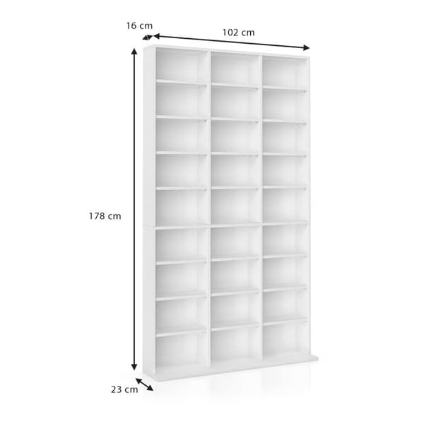 Vicco CD Jukebox Hylla, Vit, 102 x 178 cm