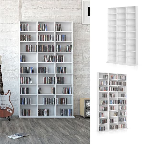 Vicco CD Jukebox Hylla, Vit, 102 x 178 cm