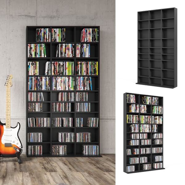 Vicco CD Jukebox Hylla, Svart, 102 x 178 cm