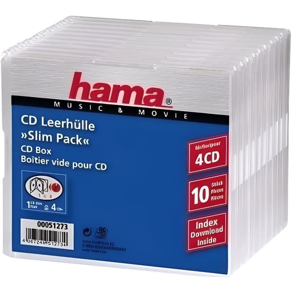 HAMA CD LÅDA "SLIM-PACK" 4 AV 10