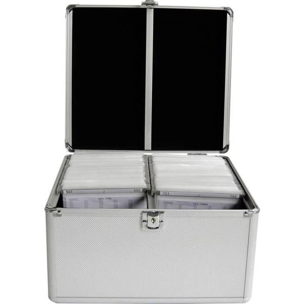 CD-väska - MediaRange - BOX76 - Aluminium silver - Kapacitet 300 CD-skivor - Dimensioner 301x180x265 mm