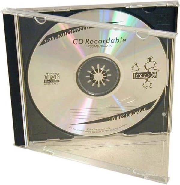 Logo - 42104 - Låda för 1 styck. CD, transparent, svart bricka, 10,4 mm, paket om 2