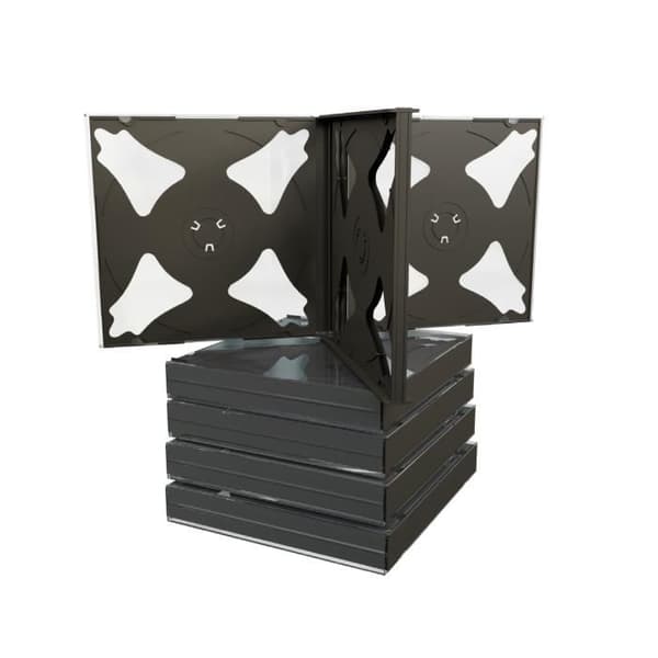 MediaRange BOX34-4, Dubbel låda, 4 skivor, Svart, Plast, 120 mm, 140 mm