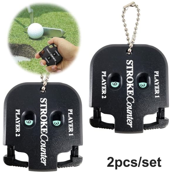 OBOSOE 2kpl Golf Score Shot Stroke Counter Clicker avaimenperällä golfpeliin Scorekeeper Kannettava Counter Clicker Golf Tarvikkeet
