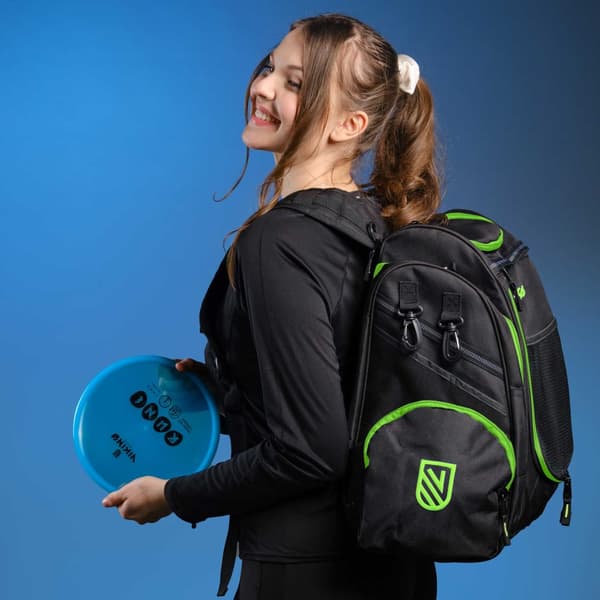 Viking Discs Rucksack Pro Svart/Lime Disc Golf Sekk