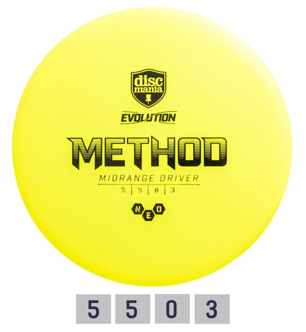 Discgolf DISCMANIA Midrange Driver NEO METHOD Evolution Yellow 5/5/0/3