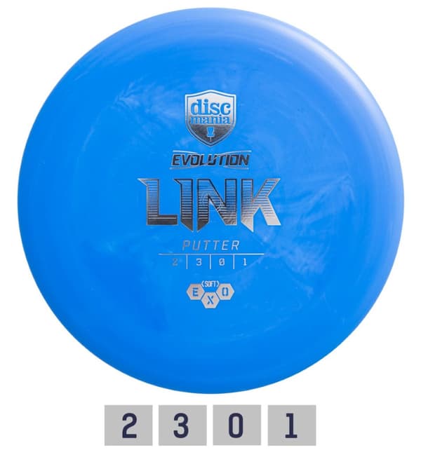 Discgolf DISCMANIA Putter SOFT EXO LINK Evolution Blue 2/3/0/1