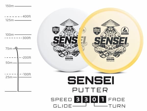 Discgolf DISCMANIA Putter SENSEI Active Premium Pink 3/3/0/1