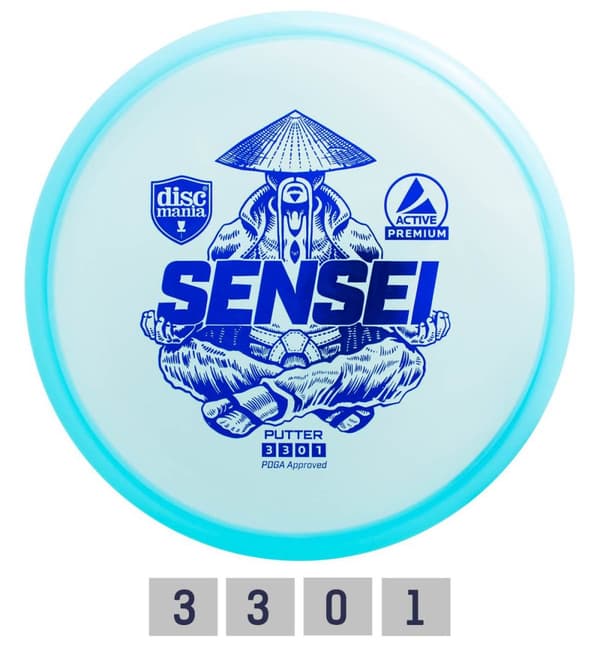 Discgolf DISCMANIA Putter SENSEI Active Premium Blue 3/3/0/1