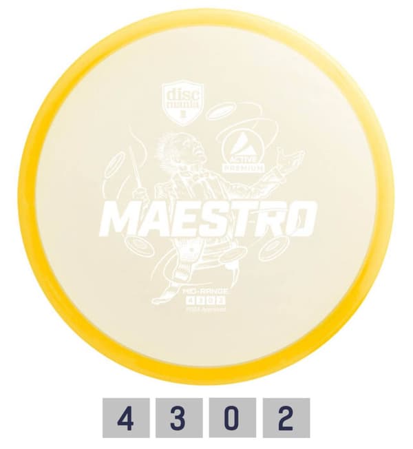 Discgolf DISCMANIA Midrange Driver MAESTRO Active Premium Yellow 4/3/0/2