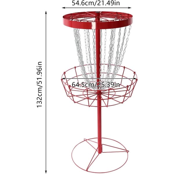 Disc Golf -kori, kestävä rautarakennus, kannettava muotoilu,Punainen