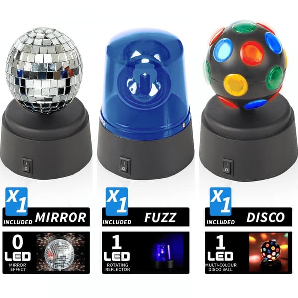 3-Pack Discokulor. Perfekt för det Lilla Dansgolvet. Discolampa