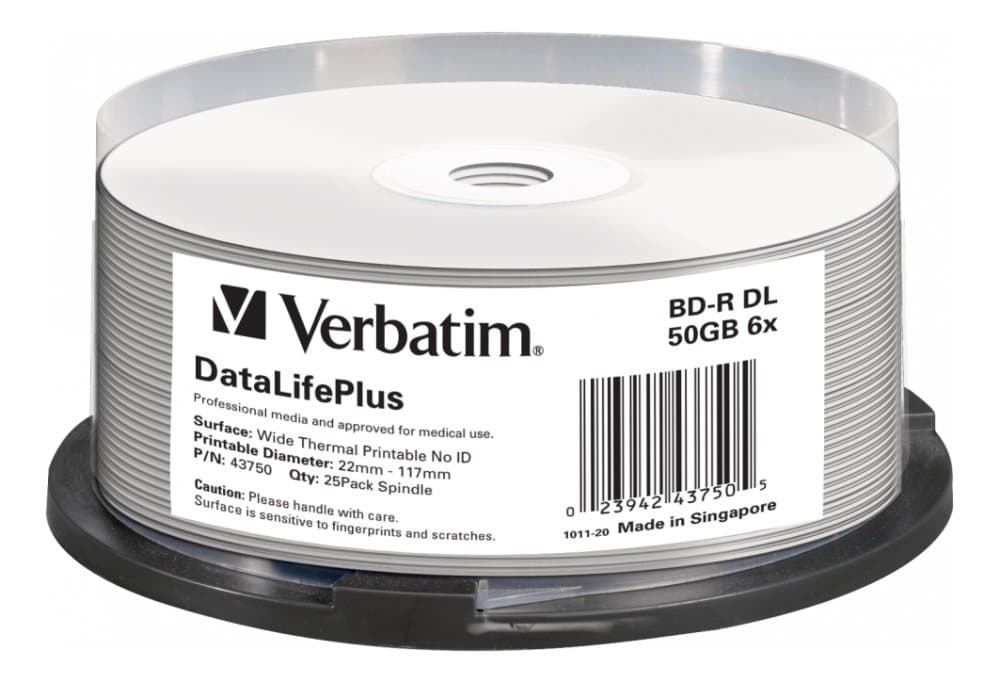 BD-R DUAL LAYER 50GB 6X DL+ WIDE THERMAL PRINTABLE NO ID SURFACE HARD