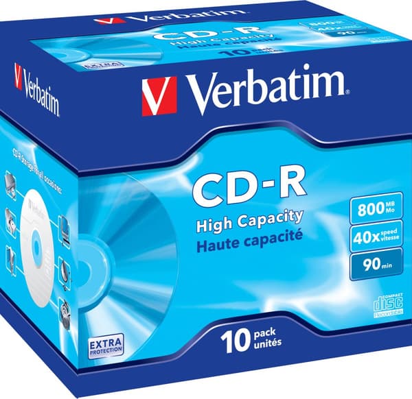 CD-R, 40x, 800 MB/90 min, 10-pack, jewel case