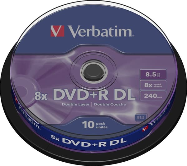 DVD+R DL, 8x, 8.5 GB/240 min, 10-pack spindel, AZO