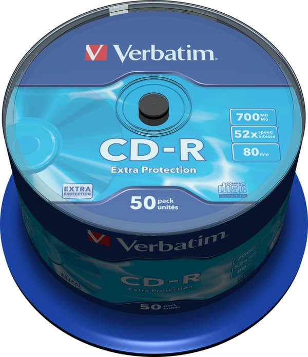 CD-R, 52x, 700 MB/80 min, 50-pack spindel, Extra protetcion