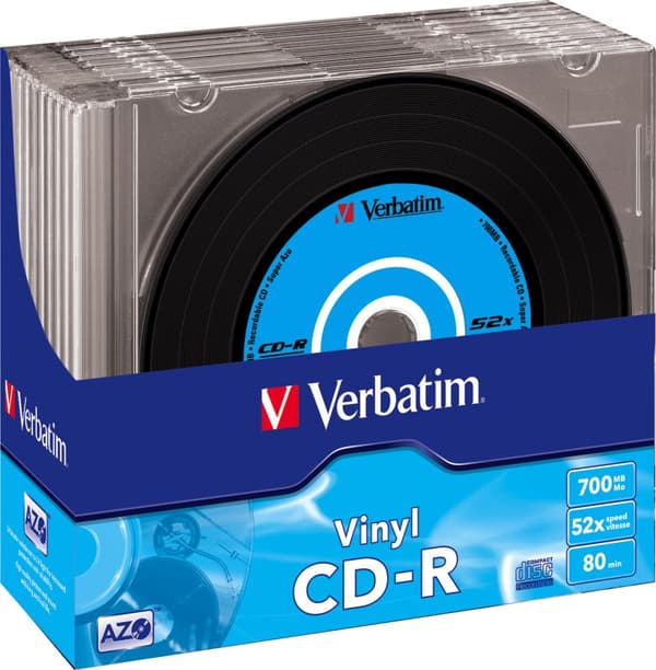 CD-R, 52x, 700 MB/80 min, 10-pack slimcase, vinyl