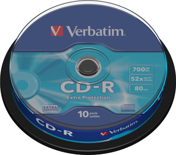 CD-R, 52x, 700 MB/80 min, 10-pack, spindel, Extra Protection
