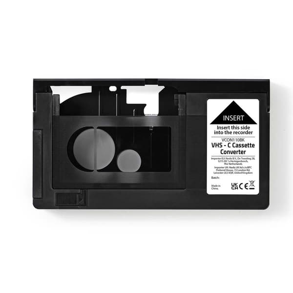 Nedis VHS Muuntaja | Muunto: VHS-C - VHS | Plug and play | Musta