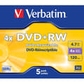 Miniatyrbild 2 av 3: DVD+RW - VERBATIM - 4x - 4,7 GB - Kristallfodral (paket med 5)