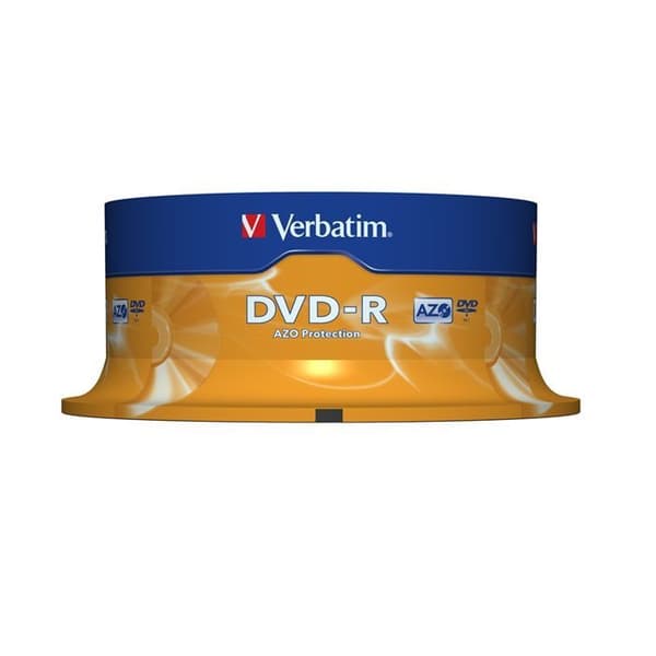 VERBATIM DVD-R - 120 min - 16x - 4,7 GB - Reptålig - Spindel på 25