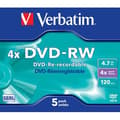 Miniatyrbild 2 av 3: VERBATIM DVD-RW - Paket med 5 - 4x - 4,7 GB - Kristallfodral
