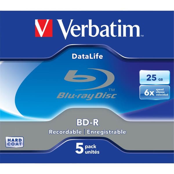 VERBATIM BD-R-skivor - 25 GB 6x - CD-fodral - Paket om 5