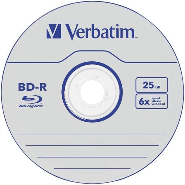 VERBATIM BD-R-skivor - 25 GB 6x - CD-fodral - Paket om 5