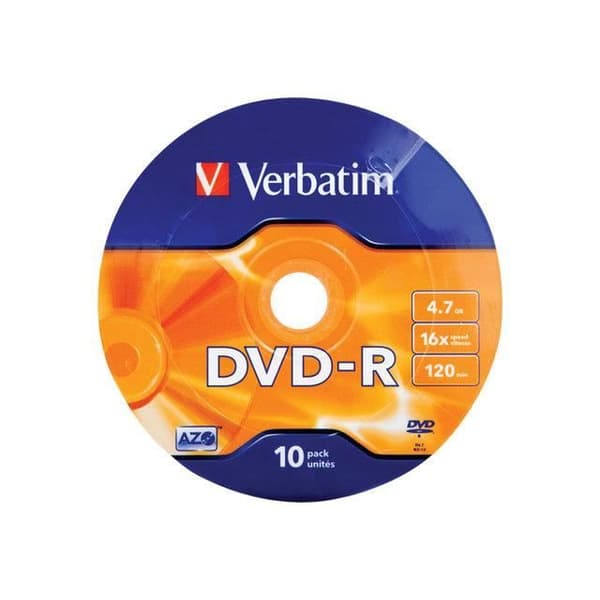 DVD-R VERBATIM 16x - 10 media - 4,7 GB (120 min) - spindel