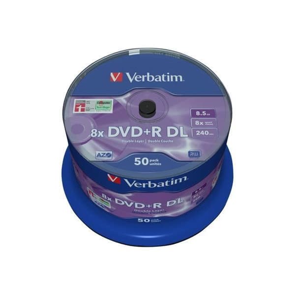 Parti om 50 DVD+R DL Verbatim - 8,5 GB - Spindel
