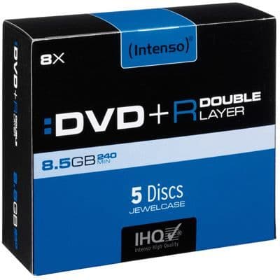 DVD+R dubbellager 8,5GB Intenso - Jewel case x5