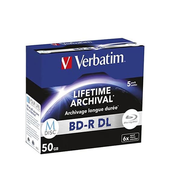M-Disc BD-R DL - Verbatim - 43846 - 50 Go - 6x - 5-pack cd-fodral