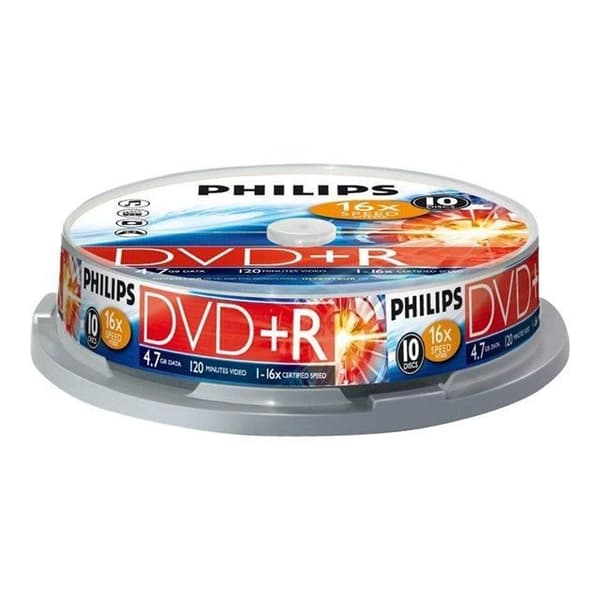 PHILIPS - DVD+R - 4,7GB - 16x - Cakebox med 10 st