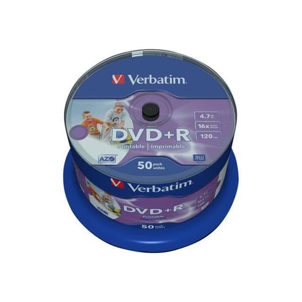 DVD+R Verbatim 16x utskrivbar spindel 50 - 4,7 GB