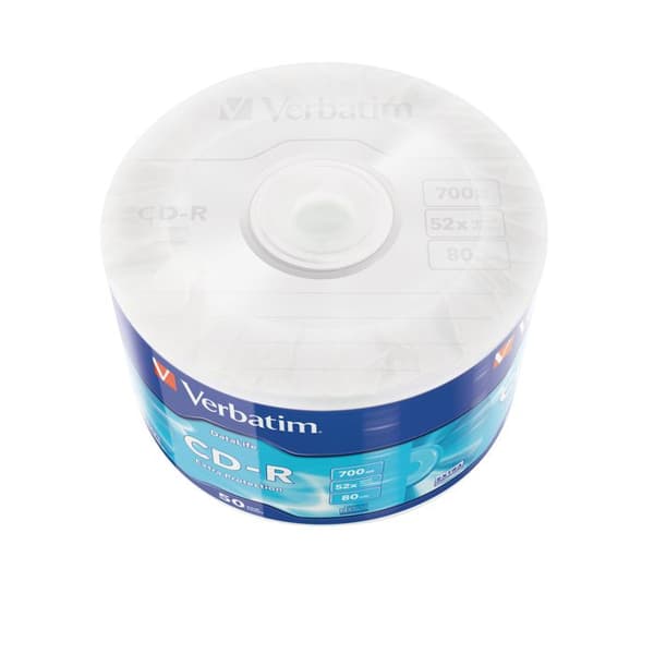 VERBATIM CD-R 700 MB 80 min 52x - Spindel på 50