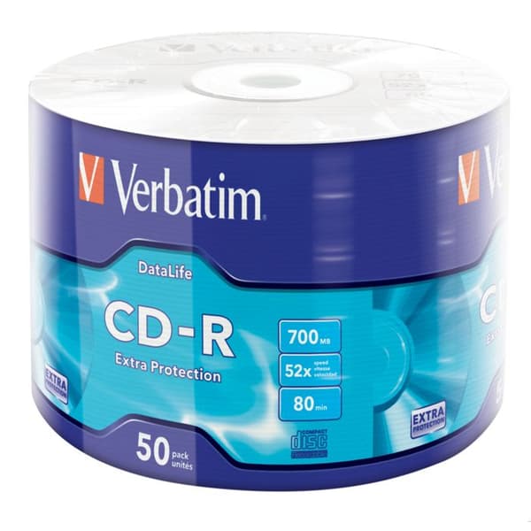 VERBATIM CD-R 700 MB 80 min 52x - Spindel på 50