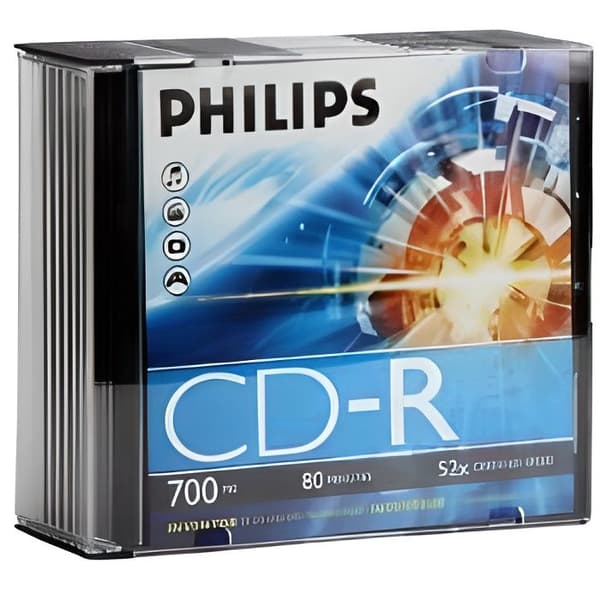 Philips - CR7D5NS10/00 - Smalt CD-fodral - 10 CD-R 52x 700 MB 80 min
