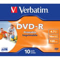 Miniatyrbild 2 av 3: Utskrivbar DVD-R 16X Verbatim - Paket med 10 - Kristallfodral - 4,7 GB - 120 minuter