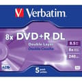 Miniatyrbild 2 av 2: DVD+R dubbellager VERBATIM - 8x - 8,5 GB - 240 minuter - Paket med 5