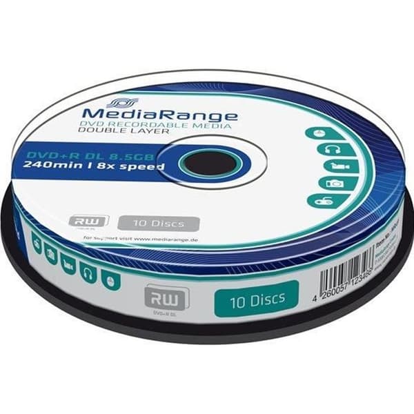 MediaRange - DVD+R DL 8,5 GB (240 min) 8x - 10 media - spindel