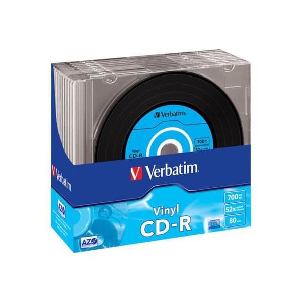 Parti med 10 data vinyl CD-R - VERBATIM - 700 MB 52x - Smalt CD-fodral