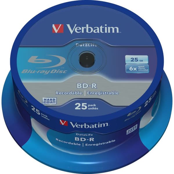 VERBATIM BD-R-skivor - 25 GB 6x - spindel