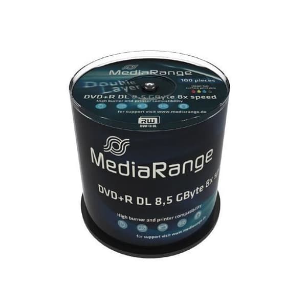 DVD+R DL - MEDIARANGE - MR471 - 8,5 GB - 100 stycken - 8x - Kaklåda