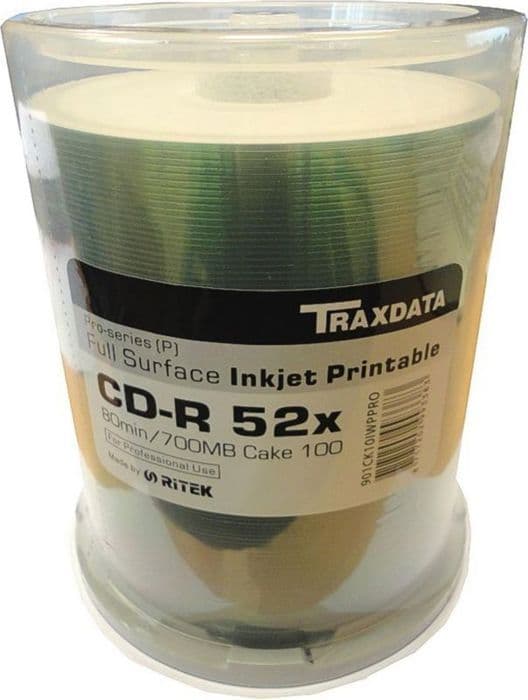 Cd skiva för pc - dvd skiva för pc - blu-ray för pc Traxdata - 901CK10IWPPRO - CD-R 700 Mo 52x 100 stycken ()