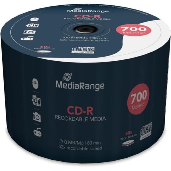 MEDIARANGE CD-R - 700 MB (80 min) 52x - Spindel - Paket med 50