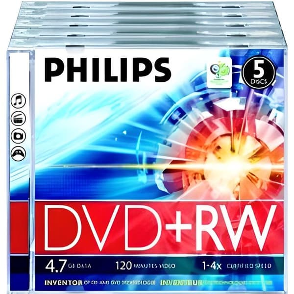 Philips DW4S4J05F - 5 x DVD+RW - 4,7 GB (120 min...